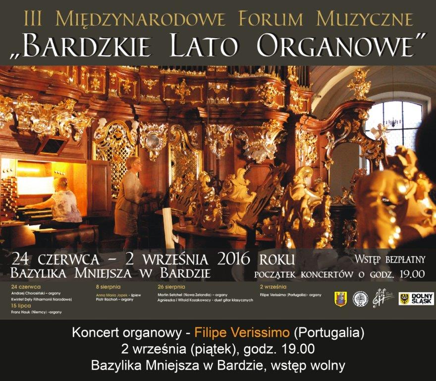Ostatni koncert Bardzkiego Lata Organowego Filipe Verissimo