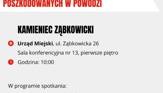 SPOTKANIE INFORMACYJNE DLA PRZEDSIĘBIORCÓW POSZKODOWANYCH W POWODZI