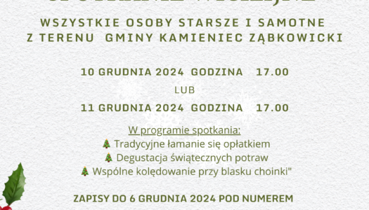 SPOTKANIE WIGILIJNE DLA OSÓB STARSZYCH I SAMOTNYCH 2024